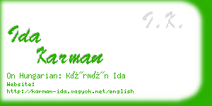 ida karman business card